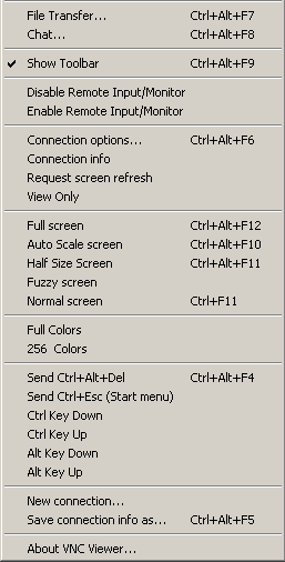 Viewer context menu