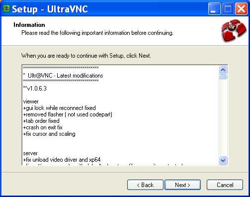 instal the new version for ipod UltraVNC Viewer 1.4.3.6